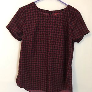 Maroon Houndstooth Merona Blouse (3/$25 or 5/$35)